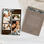 Cartão De Festividades Brown Greenery Vintage - Quatro Colagem de Fotos<br><div class="desc">Bem-vindos ao nosso encantador design de Cartão de Feriado de Colagem de Fotos Brown Greenery Vintage Four, onde o encanto de vintage encontra elegância moderna. Este design apresenta uma intricada aquarela verde e caligrafia sutilmente elegante com simples tipografia, capturando a essência do conforto tradicional e do núcleo de chalé rústico....</div>