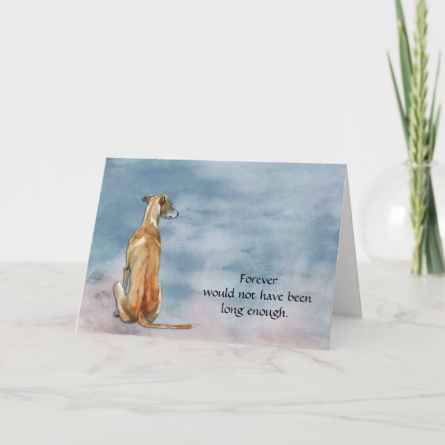 Cartão De Festividades Brown Greyhound Dog Condolence Sympathy Card (Frente)