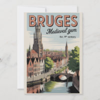 Bruges Bélgica Paisagem Urbana Retro Viagem