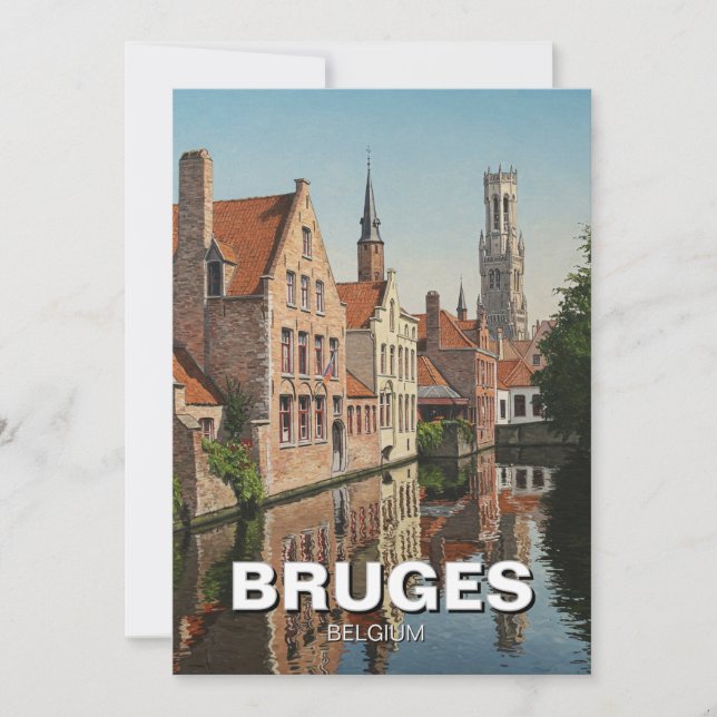 Cartão De Festividades Bruges Belgium Viagem Souvenir Vintage (Frente)