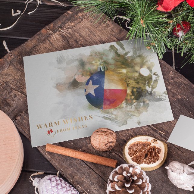 Cartão De Festividades BrushAVC Texas Flag Enfeites de natal Art Holi (Criador carregado)