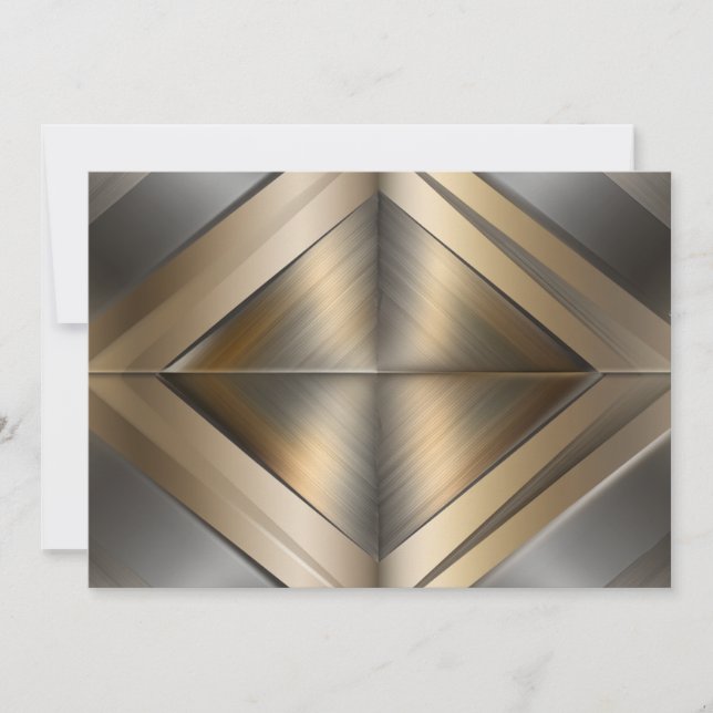 Cartão De Festividades Brushed Metallic Geometric Diamond Pattern (Frente)
