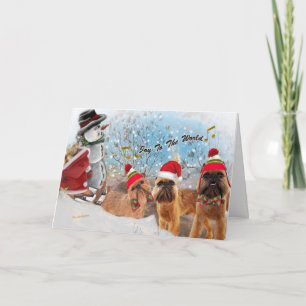 Cartão De Festividades Brussels Griffon Joy To The World Cards