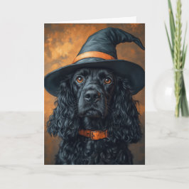 Cartão De Festividades Bruxa Cocker de Halloween