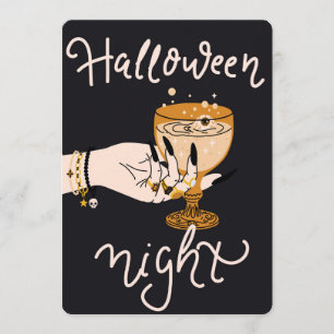 Cartão De Festividades Bruxa da Noite de Halloween com Eyeball Cocktail