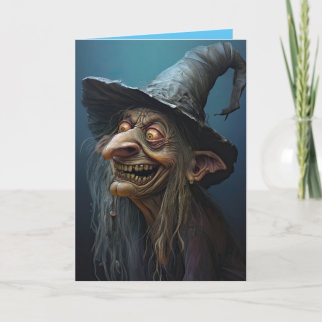 Cartão De Festividades Bruxa Feia (Frente)