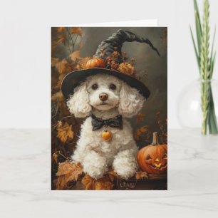 Cartão De Festividades Bruxa Poodle Halloween