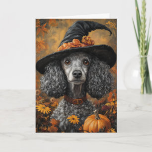 Cartão De Festividades Bruxa Poodle Halloween