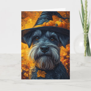 Cartão De Festividades Bruxa Schnauzer Halloween