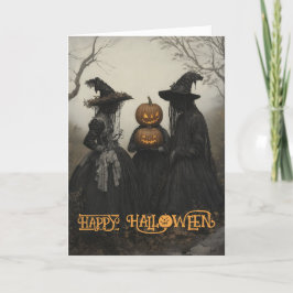 Cartão De Festividades Bruxas Assustadoras de Halloween