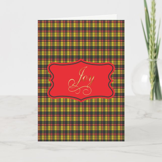 Cartão De Festividades Buchanan Scottish Tartan Joy Christmas (Frente)