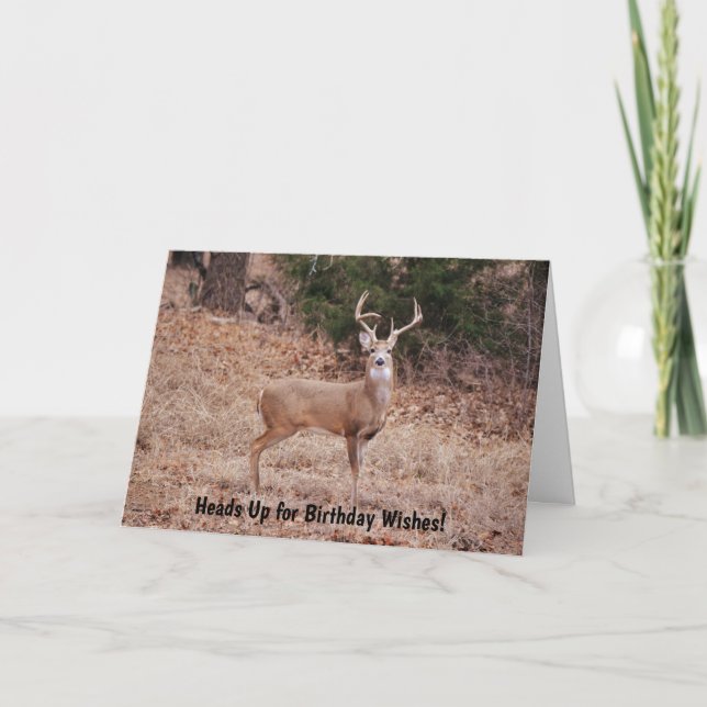 Cartão De Festividades Buck Deer Wild Animal Lover or Hunter Birthday (Frente)