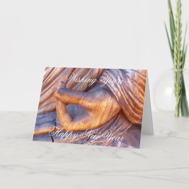 Cartão De Festividades Buddhist hand mudra New Year (Frente)