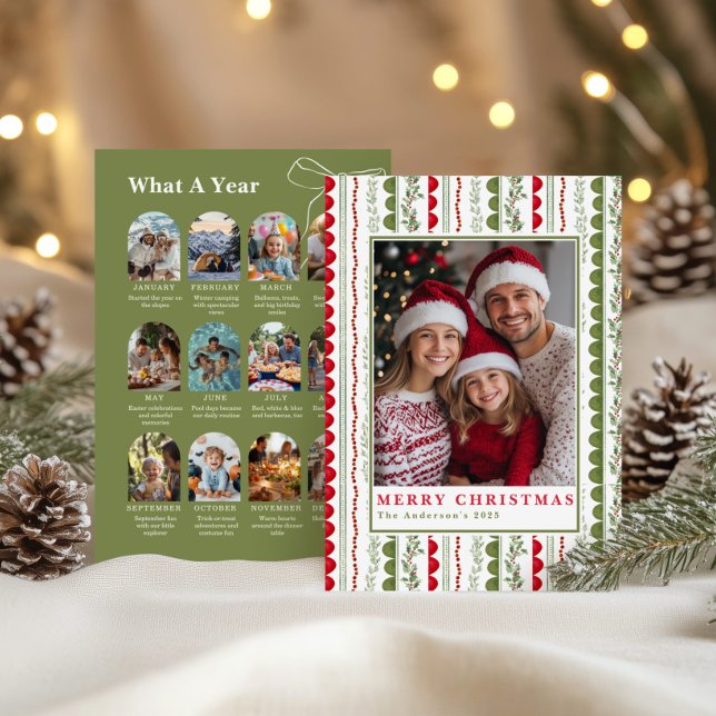 Cartão De Festividades Budget What A Year Whimsical Twelve Photo collage (Criador carregado)