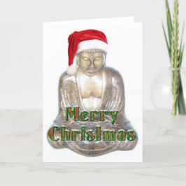 Cartão De Festividades Budismo - Buda - Feliz Chapéu de Natal