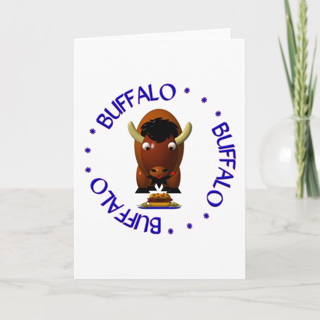 Cartão De Festividades Búfalo-Cute com Carne de Bovino em Weck e Salas de (Frente)