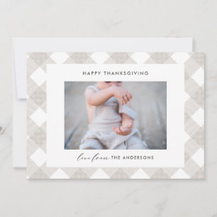 Cartão De Festividades Buffalo tartan moderno natural 1 foto-ação