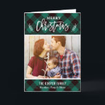 Cartão De Festividades Buffalo Verde Clássico Verificar Feliz Foto de Nat<br><div class="desc">Compartilhe seus desejos de Férias com estes Cartões com fotos de Feliz Natal que apresentam um Teste de Buffalo Verde Clássico com um Script Escrito à Mão. É fácil personalizar ser exclusivamente seu. (1) Para mais personalização, clique no link "personalizar mais" e use nossa ferramenta design para modificar esse modelo....</div>