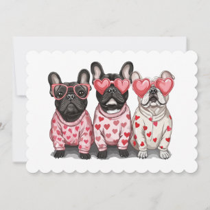 Cartão De Festividades Buldogue Francês dia de os namorados