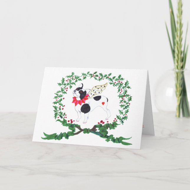 Cartão De Festividades Buldogue francês que DESCASCA PARA a ALEGRIA! (Frente)