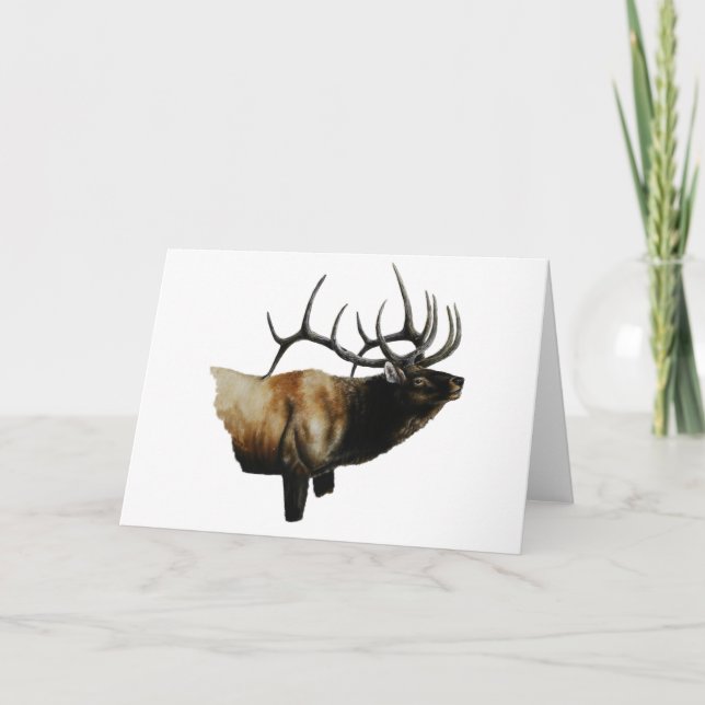 Cartão De Festividades Bull Elk Painting on customizable products (Frente)