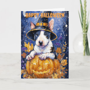 Cartão De Festividades Bull Terrier de Halloween
