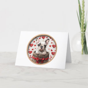 Cartão De Festividades Bulldog Francês do Dia dos Namorados