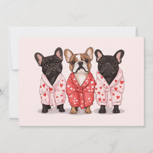 Cartão De Festividades Bulldog Francês do Dia dos Namorados
