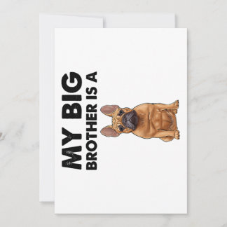Cartão De Festividades Bulldog Francês Meu Grande Irmão É Francês