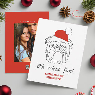 Cartão De Festividades Bulldog Natal Divertido