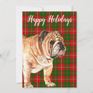 Cartão De Festividades Bulldog Personalizado Aquarela
