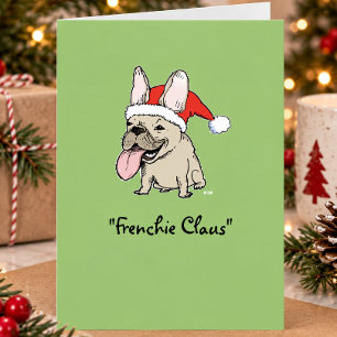 Cartão De Festividades Bulldogue Francês Engraçado Natal Frenchie Bonito