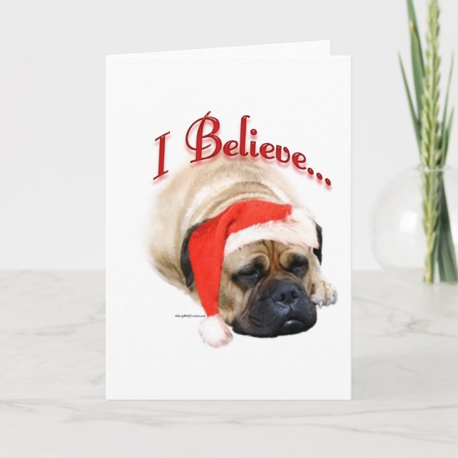 Cartão De Festividades Bullmastiff I Believe (Frente)