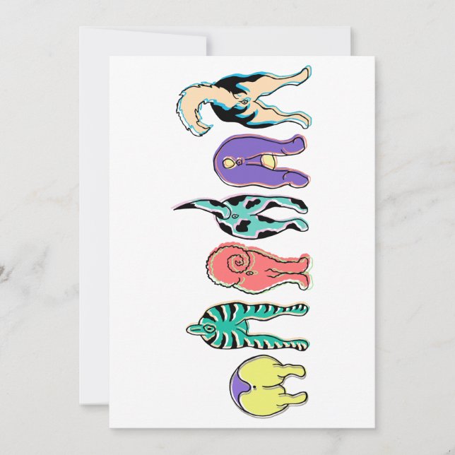 Cartão De Festividades Bumbuns Coloridos (Frente)