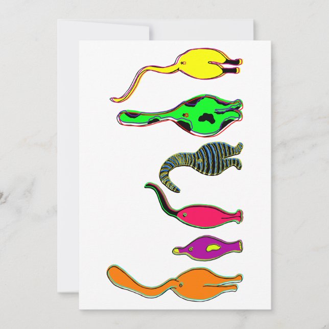 Cartão De Festividades Bumbuns Coloridos de Gatos (Frente)