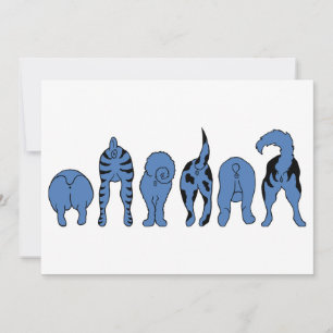 Cartão De Festividades Bumbuns de Cachorro Azul