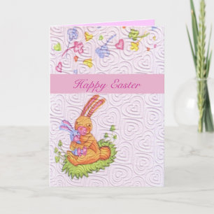 Cartão De Festividades Bunny and Puppy - Easter Card