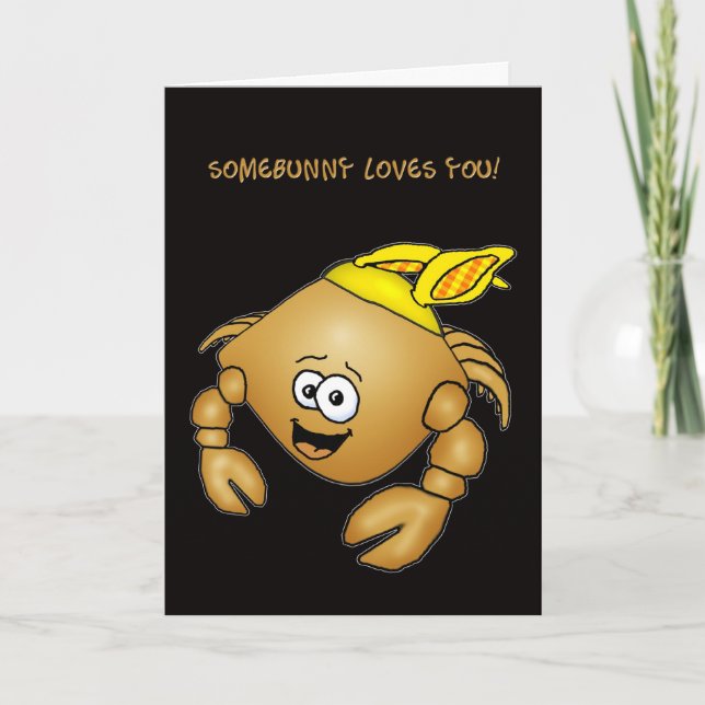 Cartão De Festividades Bunny ears crabby easter crab card (Frente)