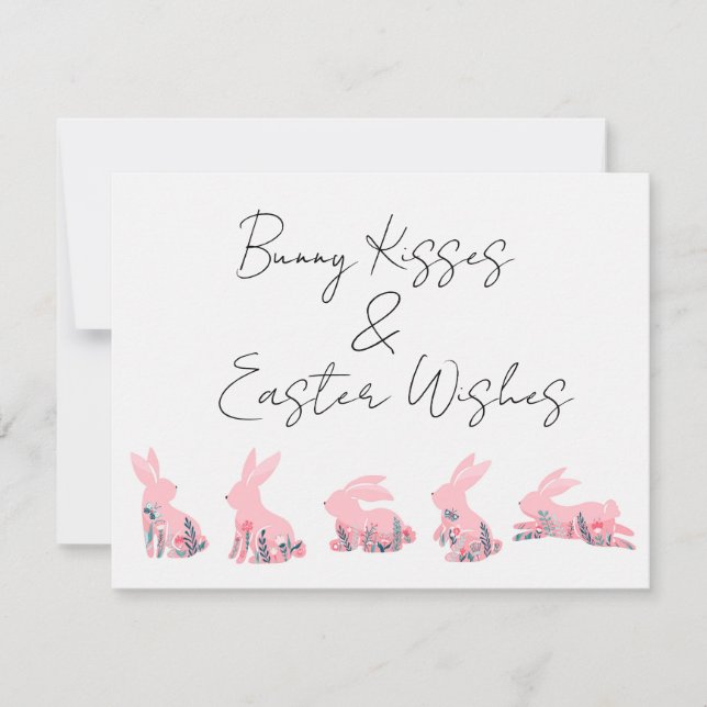 Cartão De Festividades Bunny Kisses e Páscoas (Frente)
