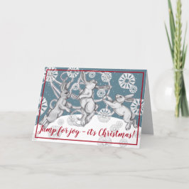 Cartão De Festividades Bunny Rabbit Snowflakes Whimsical Animal Christmas