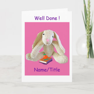 Cartão De Festividades Bunny Rabbit Well Done Greeting Card school exams