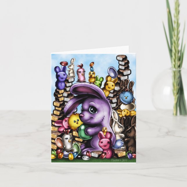 Cartão De Festividades BunnyEaster1b (Frente)