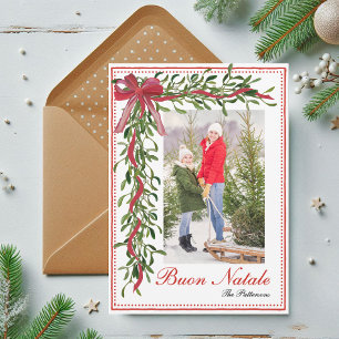 Cartão De Festividades Buon Natale Mistletoe Imagem de Natal Italiana