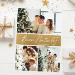 Cartão De Festividades Buon Natale Photo Collage<br><div class="desc">Este cartão fabuloso de 3 fotos, com "Buon Natale!" em uma fonte moderna e seu nome de família e ano em uma fonte de boné tradicional clara e nítida, em branco em ouro, com um retorno correspondente, é perfeito para enviar para sua família e amigos. Todos vão adorar ter novas...</div>