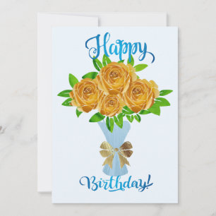 Cartão De Festividades Buquê de aniversário feliz