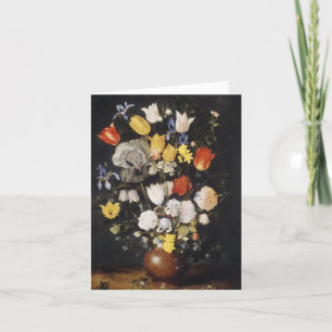 Cartão De Festividades Buquê de Flores em um Vaso Terrestre (1610)