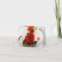 Cartão De Festividades Buquê de Rosa Vermelha