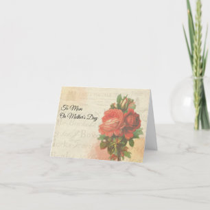 Cartão De Festividades Buquê de Rosa vermelha de Dia de as mães de Correi