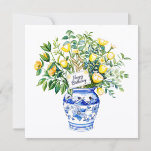 Cartão De Festividades Buquê de tulipas amarelas. Aniversário