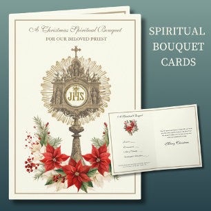 Cartão De Festividades Buquê Espiritual de Natal Padre Católico 